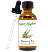 Rosemary Essential Oil - 2 fl oz 59 ml Glass Bottle w/ Cap & Additional Glass Dropper - 100% Pure Essential Oil by GreenHealth