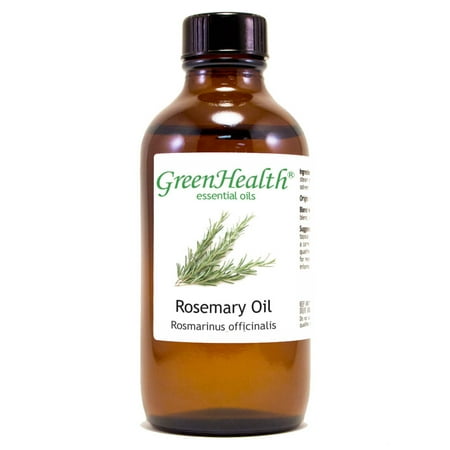 Rosemary Essential Oil - 4 fl oz (118 ml) Glass Bottle w/ Cap - 100% Pure Essential Oil by GreenHealth