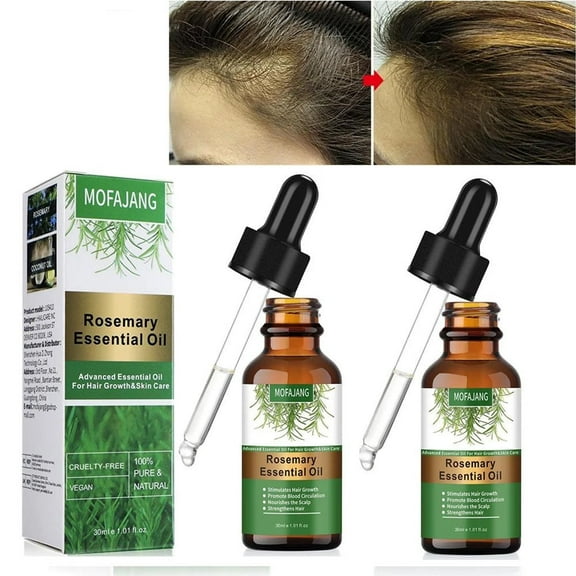 Rosemary Essential Oil for Hair Growth,Pure Organic Hair Care Oil for Hair Loss,Scalp Massager