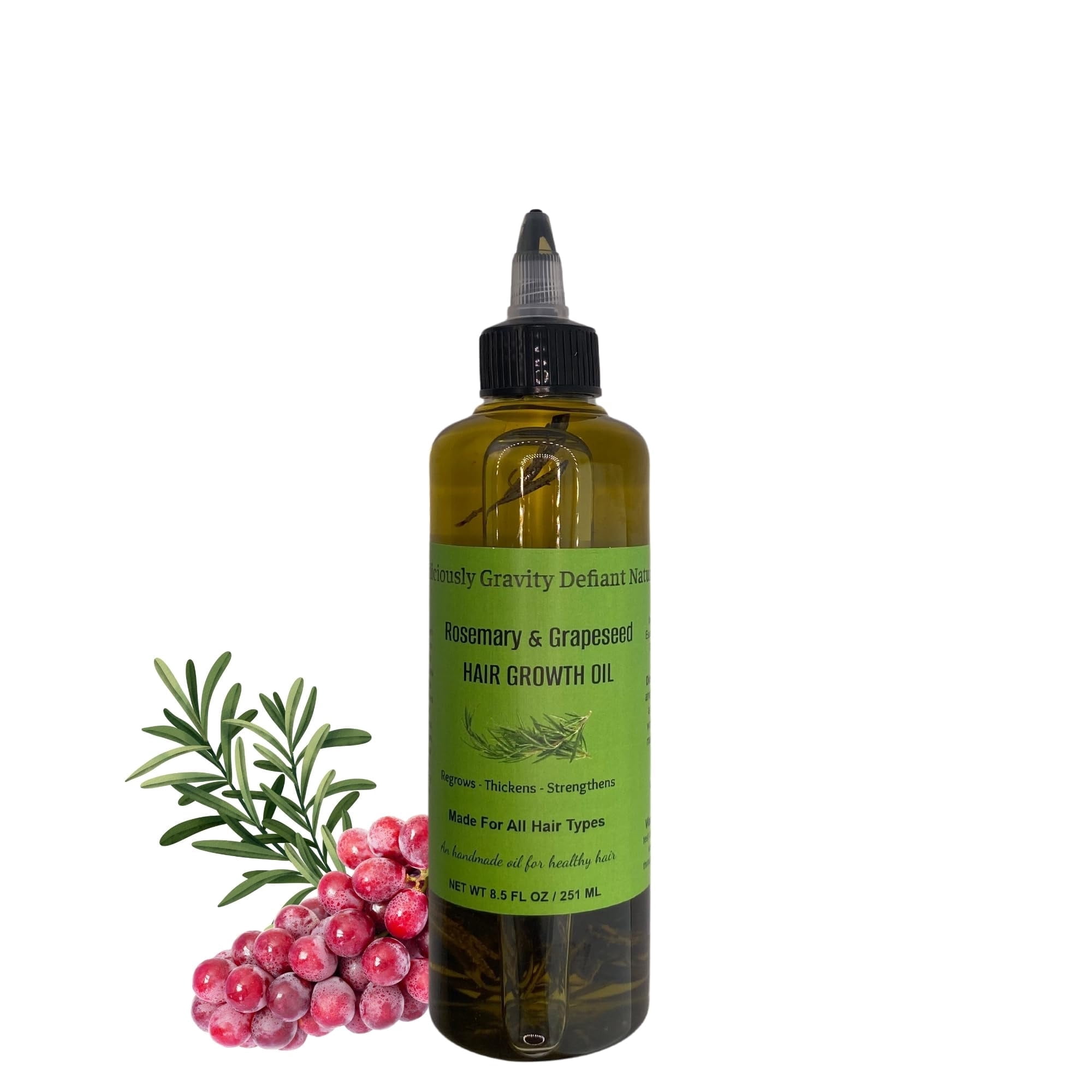 Rosemary Hair Growth Oil With & Grapeseed Oil for Healthy Hair Growth 8.5FL OZ