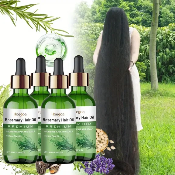 Rosemary Hair Oil Containing Tocopherols, Castor Oil, Suitable For Damaged Hair Scalp Care, Lightweight Moisturising Scalp, Nourishing Hair