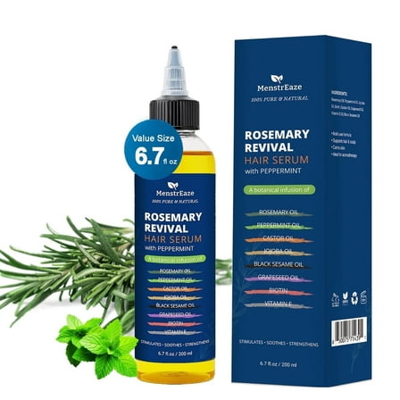 Rosemary, Peppermint & Castor Oil, Hair Growth Scalp Refresh Oil, 6.7 fl oz
