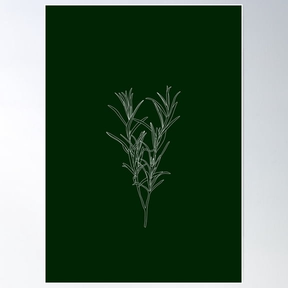 Rosemary Plant Illustration - Honor Poster Wall Art, Modern Wall Decor For Living Room Bedroom, 24x36 UNFRAMED