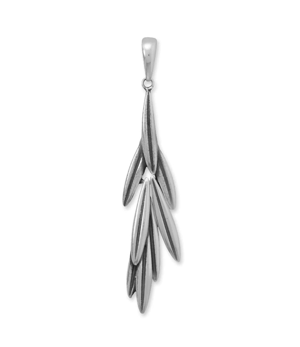 Rosemary Sprig Design Drop Earrings Oxidized Sterling Silver Rosemary Sprig Design Drop Earrings Oxidized Sterling Silver