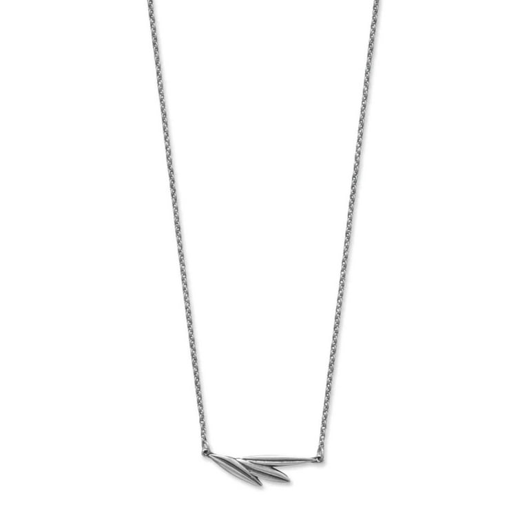 Rosemary Sprig Necklace Side Set Bar Style Sterling Silver Adjustable Length Rosemary Sprig Necklace Side Set Bar Style Sterling Silver Adjustable Length