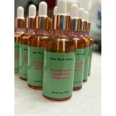 Jhane' Nicole Cosmetics Rosemary Mint Hair Growth Oil for All Hair Types - Natural Biotin Formula for Thinning Hair & Hair Loss - Fast Shipping - 2oz