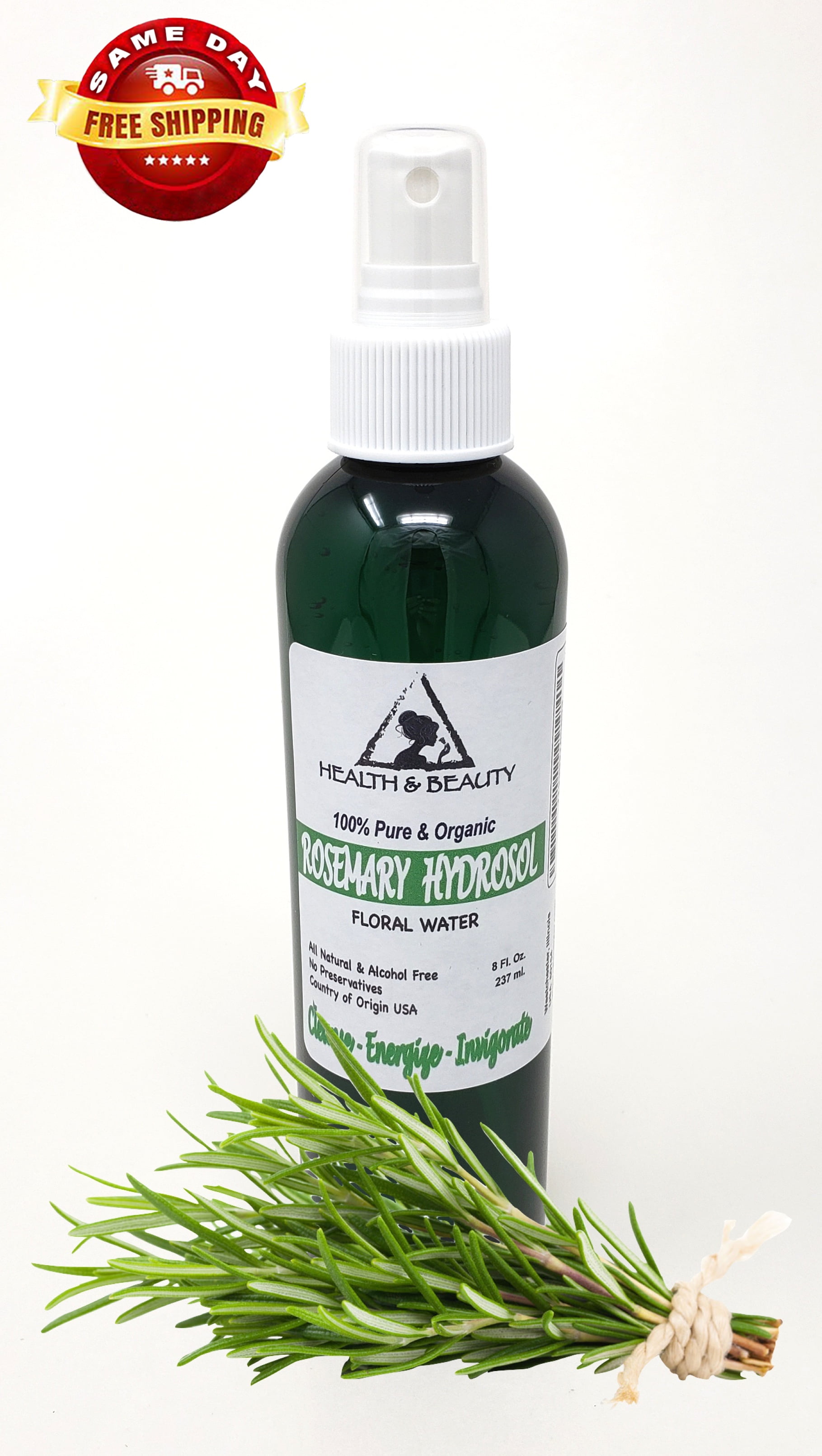 Rosemary hydrosol organic floral water 100% pure natural spray 8 oz