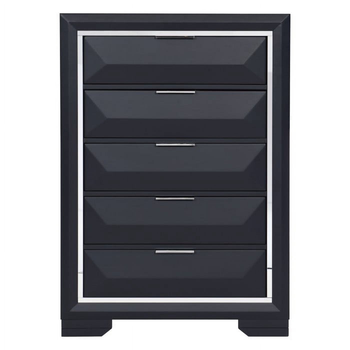 Rosemont Collection Chest with Chrome Banded Midnight Blue Finish