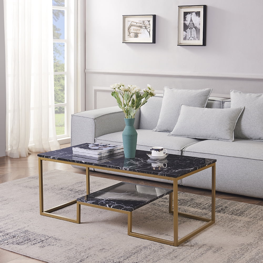 Faux marble deals rectangular coffee table