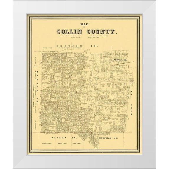 Rosenberg 26x31 White Modern Wood Framed Museum Art Print Titled - Collin Texas Landowner - Rosenberg 1861