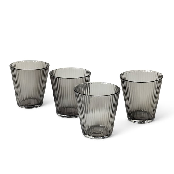 Rosendahl Grand Cru Nouveau Glass Tumbler Set (Set of 4) - 8.8 Fl. Oz. - Lead-Free, Dishwasher Safe, Elegant Clear Glass Drinkware for Water, Juice, Coffee, and Wine - Modern, Durable (Smoke)