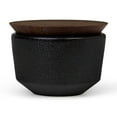 thumbnail image 1 of Rosendahl RÅ Salt Cellar with Ash Wood Lid - Black Ceramic, Rustic Stoneware with Cast Iron Look, Japandi Inspired Design, Stylish Addition to Your Table Setting, 1 of 7