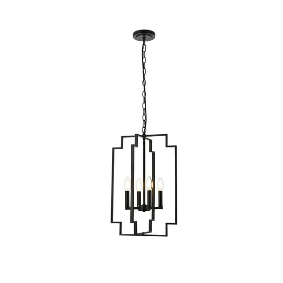 Rosenfeld 4 lights pendant in black