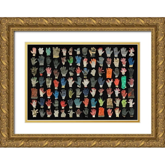 Rosenthal, Barry 18x14 Gold Ornate Wood Framed with Double Matting Museum Art Print Titled - Work Gloves