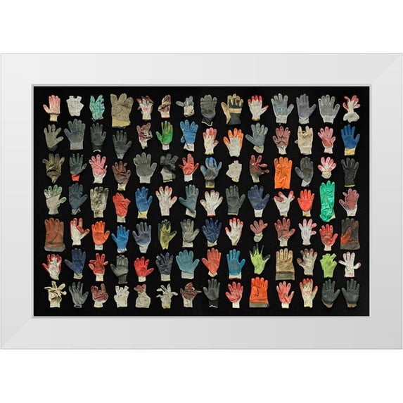 Rosenthal, Barry 18x14 White Modern Wood Framed Museum Art Print Titled - Work Gloves