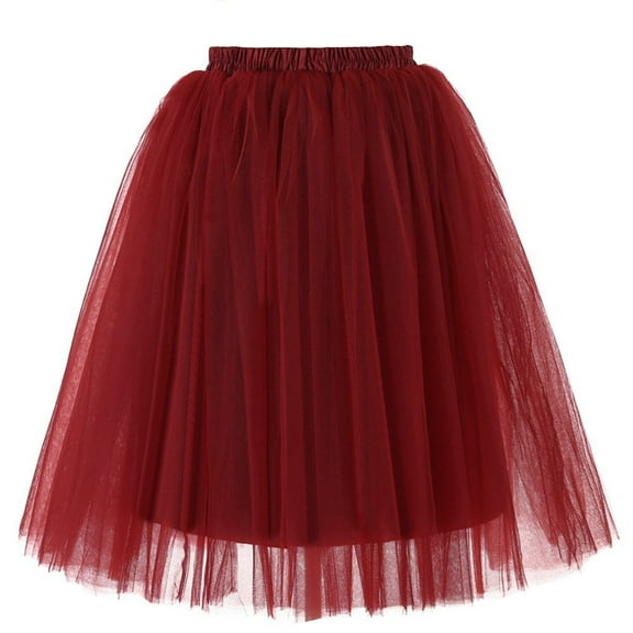 Rosenvy Women's A-Line Knee-Length Tulle Petticoat Skirt