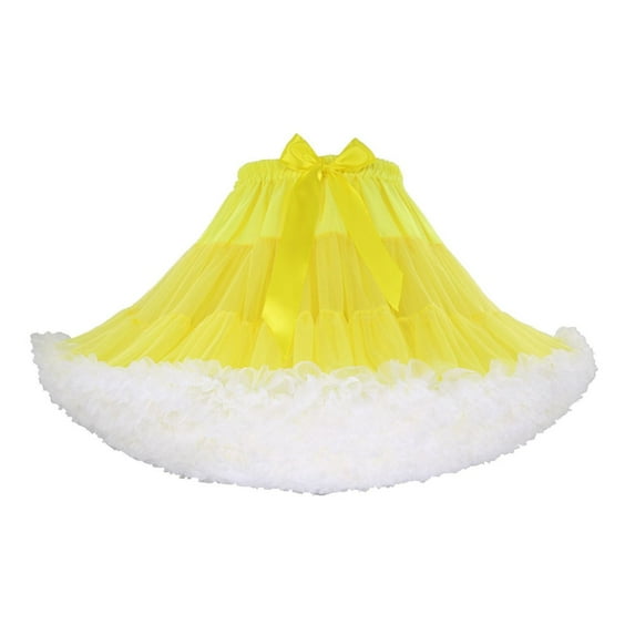 Rosenvy Women's Elastic Waist Puffy Tulle Tutu Skirt