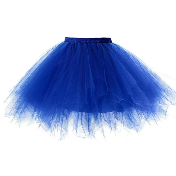 Rosenvy Women's Fluffy Ballet Tulle Tutu Skirt Royal Blue One Size