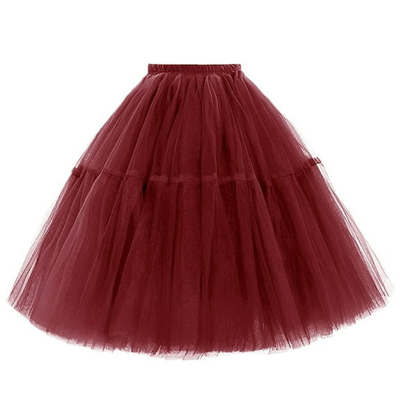 Rosenvy Women's Midi A-Line Fluffy Tulle Tutu Skirt
