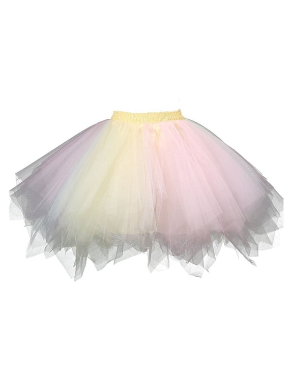 Women's Multicolored Ballet Tulle Tutu Skirt