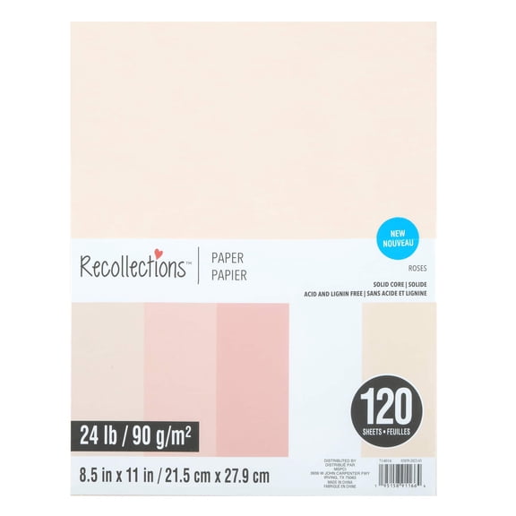 Recollections Roses 8.5" x 11" Mixed Paper Pack - Acid and Lignin Free Paper for Scrapbooks, Arts & Crafts, 8 Pack