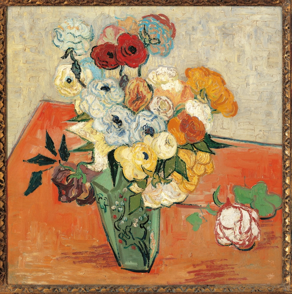 Roses And Anemones Canvas Art - (24 x 36)