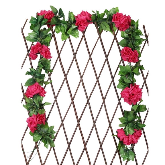 Roses Artificial Flowers Garland, Artificial Roses Vine Silk Hanging Flower, Lifelike Decorative Artificial Flowers, Blooms for Year-Round Beauty, for Home Garden Outdoor Ceremony Arch Floral Decor