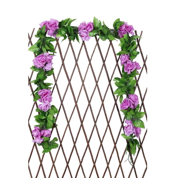 Roses Artificial Flowers Garland, Artificial Roses Vine Silk Hanging Flower, Lifelike Decorative Artificial Flowers, Blooms for Year-Round Beauty, for Home Garden Outdoor Ceremony Arch Floral Decor