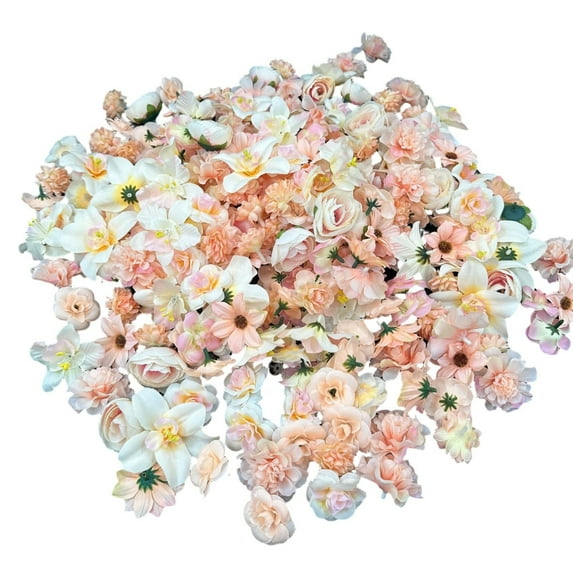 Roses Artificial Flowers Heads Bulk, Vintage Dried Flowers Artificial Rose Heads Silk Fake Rose for Wedding Centerpieces Dining Table Decor Wall Flowers Decorations, set of 1(Beige,3.9x2")