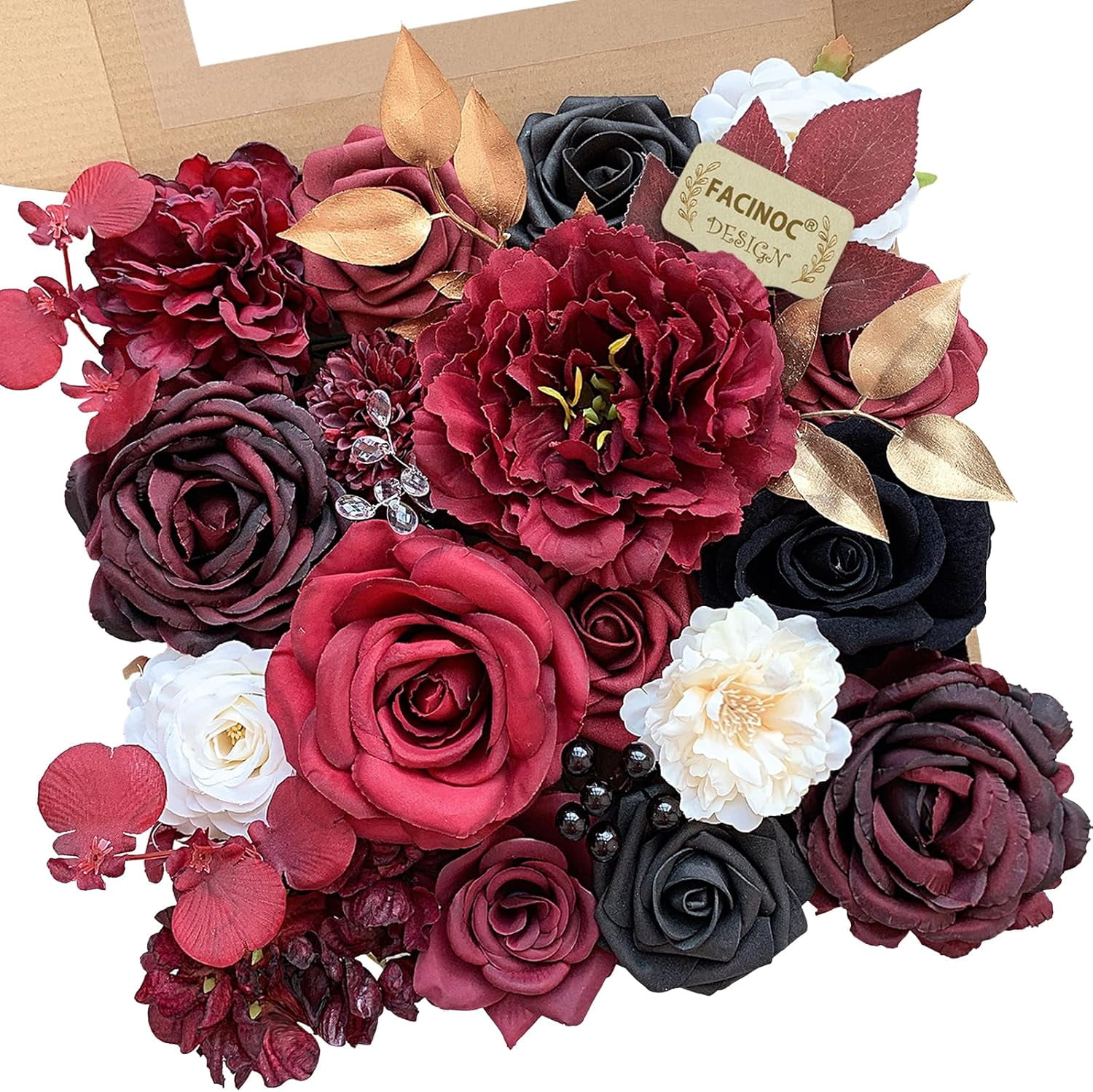 Roses Artificial Flowers Pink Bouquets Box Set for DIY Bridal Wedding ...
