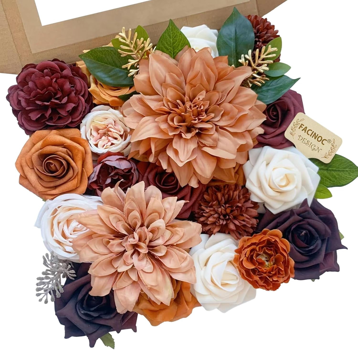 Roses Artificial Flowers Pink Bouquets Box Set for DIY Bridal Wedding ...