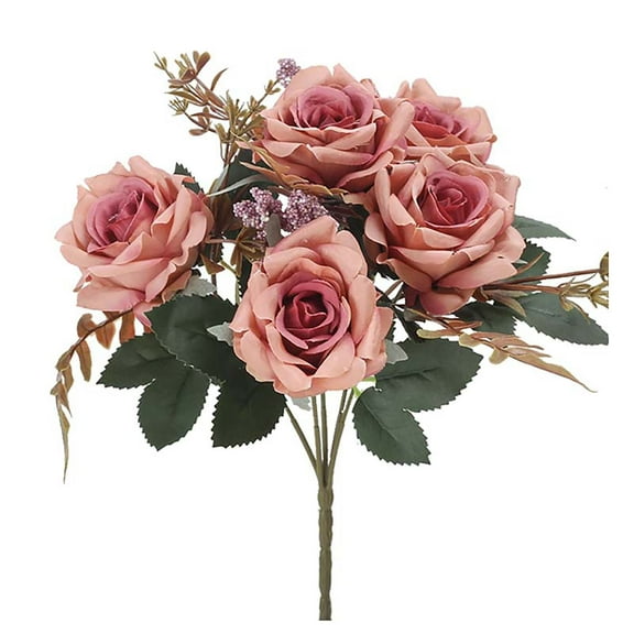 Roses Artificial Flowers Pink Bouquets for DIY Bridal Wedding Shower Decorations Fake Floral Arrangements for Party Table Centerpieces Home Decor Indoor Outdoor Office Wedding Decor