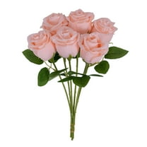 Roses Artificial Flowers Roses 6 Stems Fake Rose Flowers for Wedding Bouquet Centerpices Decorations Party Bridal Baby Shower (Pink)