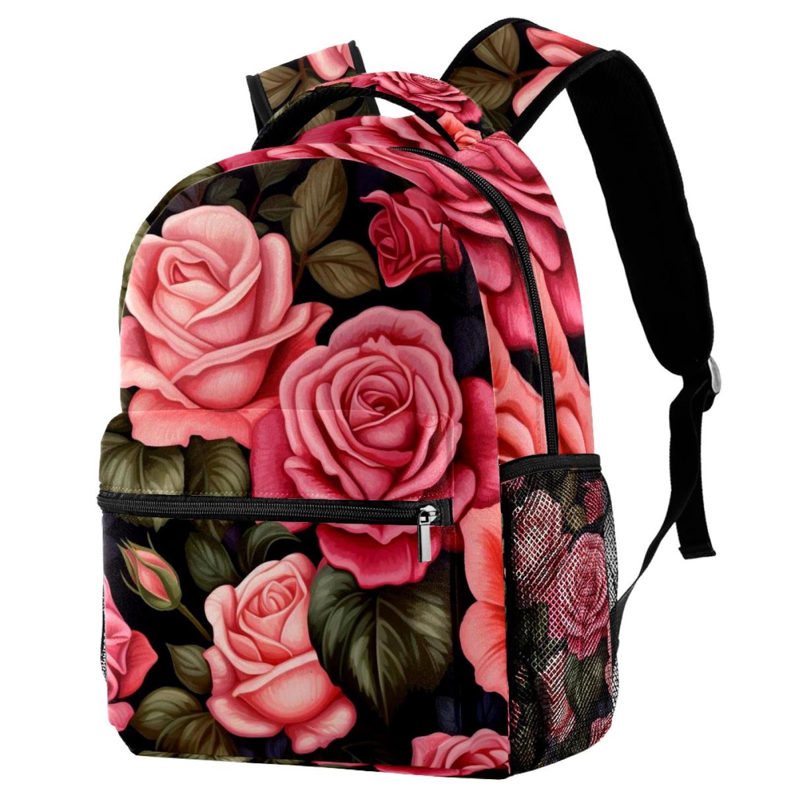 Roses Backpack Lightweight Bookbag Travel Rucksack Laptop Daypack