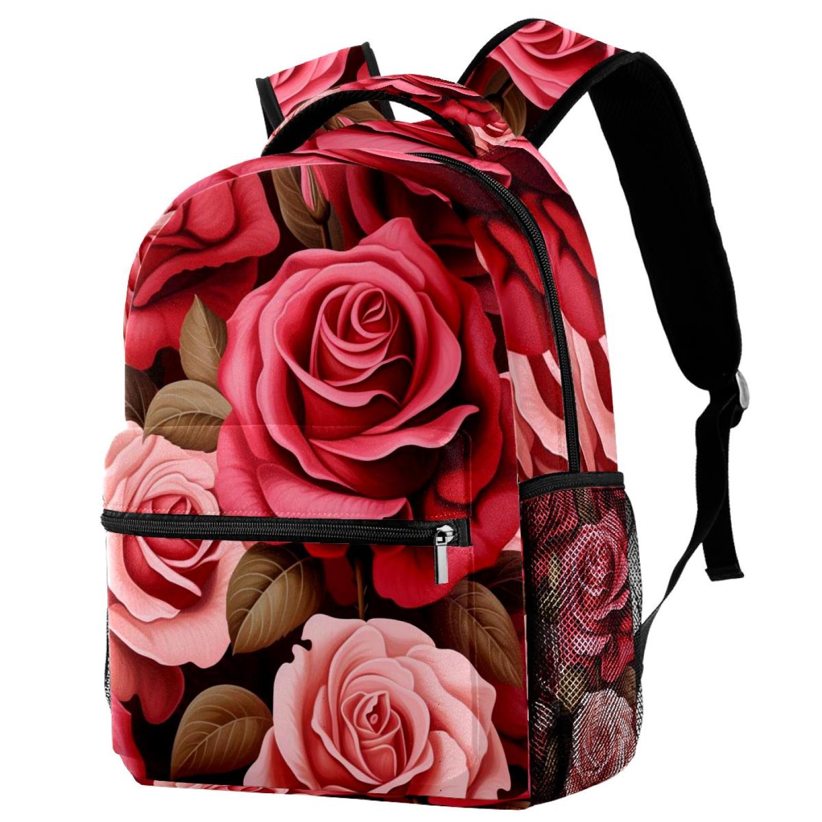 Roses Backpack Lightweight Bookbag Travel Rucksack Laptop Daypack