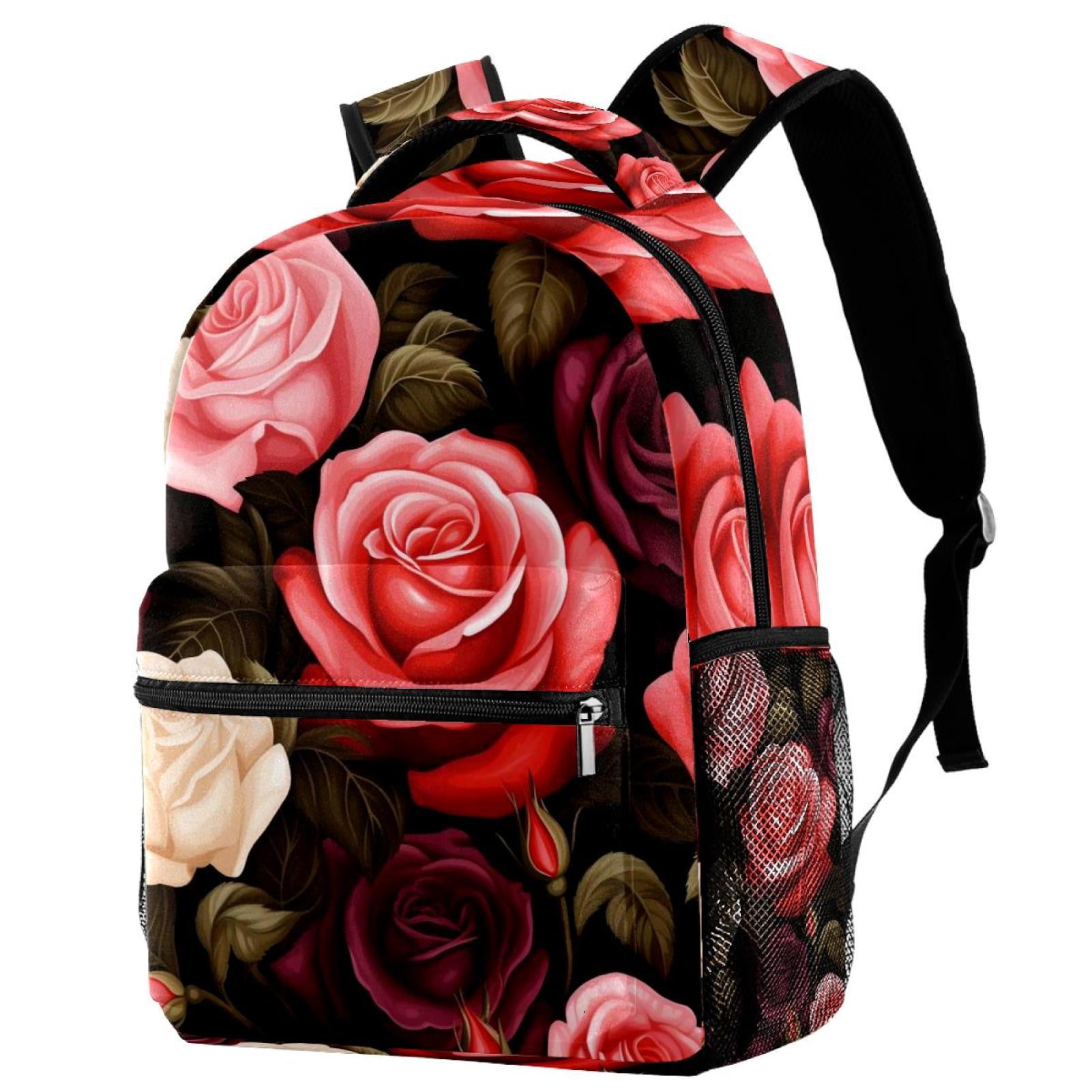 Roses Backpack Lightweight Bookbag Travel Rucksack Laptop Daypack