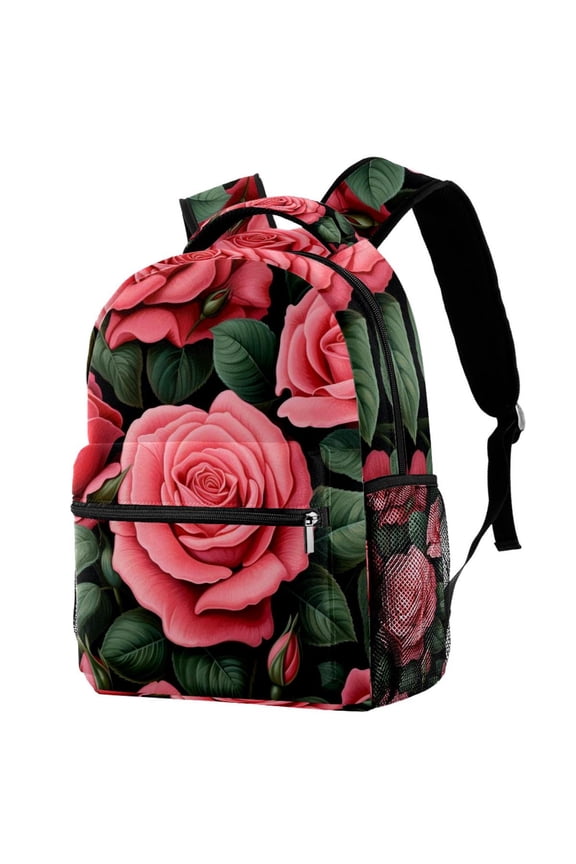 Roses Backpack Lightweight Bookbag Travel Rucksack Laptop Daypack for Women Men