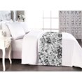 thumbnail image 1 of Roses Bed Runner, Romantic Branches of Innocent Burgeoning Flowers and Pointy Leaves Achromatic Tones, Decorative Accent Bedding Scarf for Hotels Homes & Guest Rooms, King, Grey White, by Ambesonne, 1 of 3
