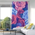 thumbnail image 1 of Roses Blue Red Blackout Curtain Panels Drapes Privacy Assured with Light Filtering Curtains for Living room Bedroom Bathroom Window, 1 of 1