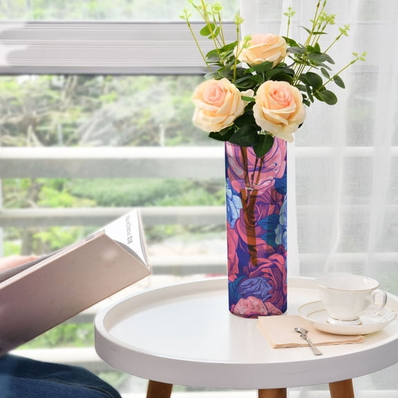 Roses Blue Red Vases for Flowers Modern Decorative Vase Home Decor for Bedroom Kitchen Living Room Centerpieces