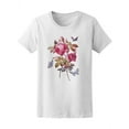 thumbnail image 1 of Roses Butterfly Watercolor T-Shirt Women -Image by Shutterstock, Female Small, 1 of 2