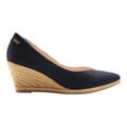 thumbnail image 1 of Roses Canvas V Cut Espadrille Wedges - Black / 7, 1 of 6