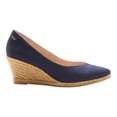 thumbnail image 1 of Roses Canvas V Cut Espadrille Wedges - Navy Blue / 10, 1 of 6