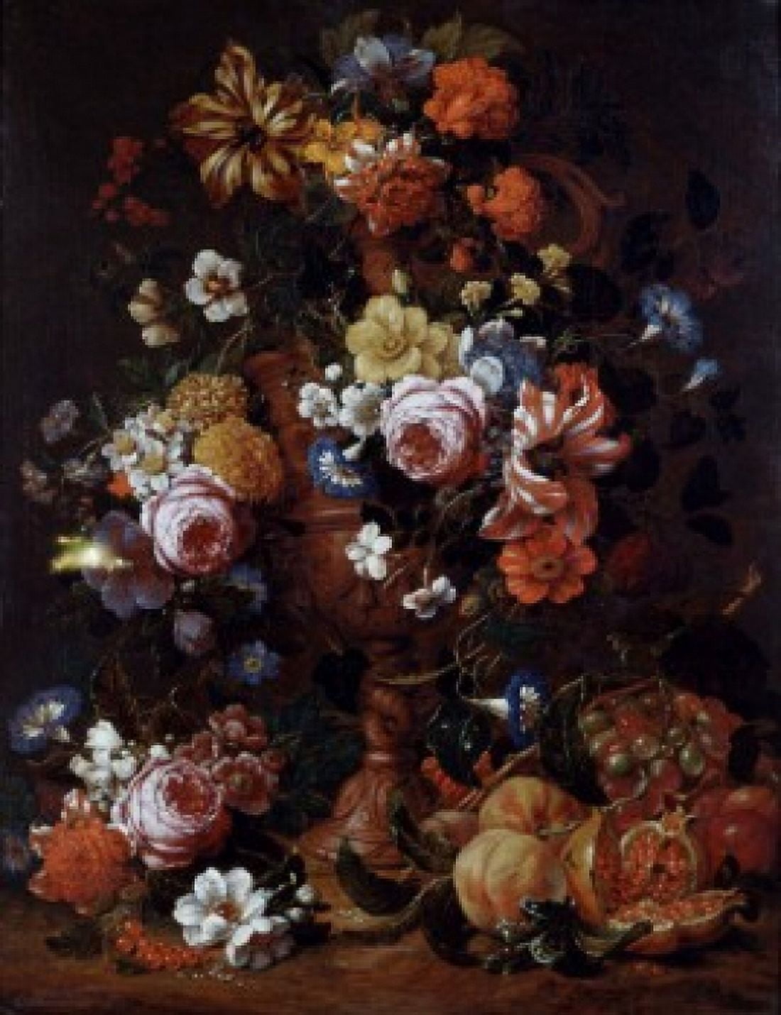 Roses Carnations & Other Flower In An Urn 1689 Nicolas van Veerendael (1640-1691 Flemish) Canvas Art - Nicolas van Veerendael (18 x 24)