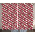 thumbnail image 1 of Ambesonne Roses Curtains 2 Panel Set, Flowers on Nested Squares, 108" x 90", Multicolor, 1 of 3