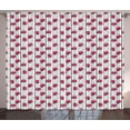 thumbnail image 1 of Roses Curtains 2 Panels Set, Pink Toned Flowers Bouquet with Buds on Vertical Grey Stripes Modern Spring Love, Window Drapes for Living Room Bedroom, 108"W X 84"L,Multicolor, by Ambesonne, 1 of 3