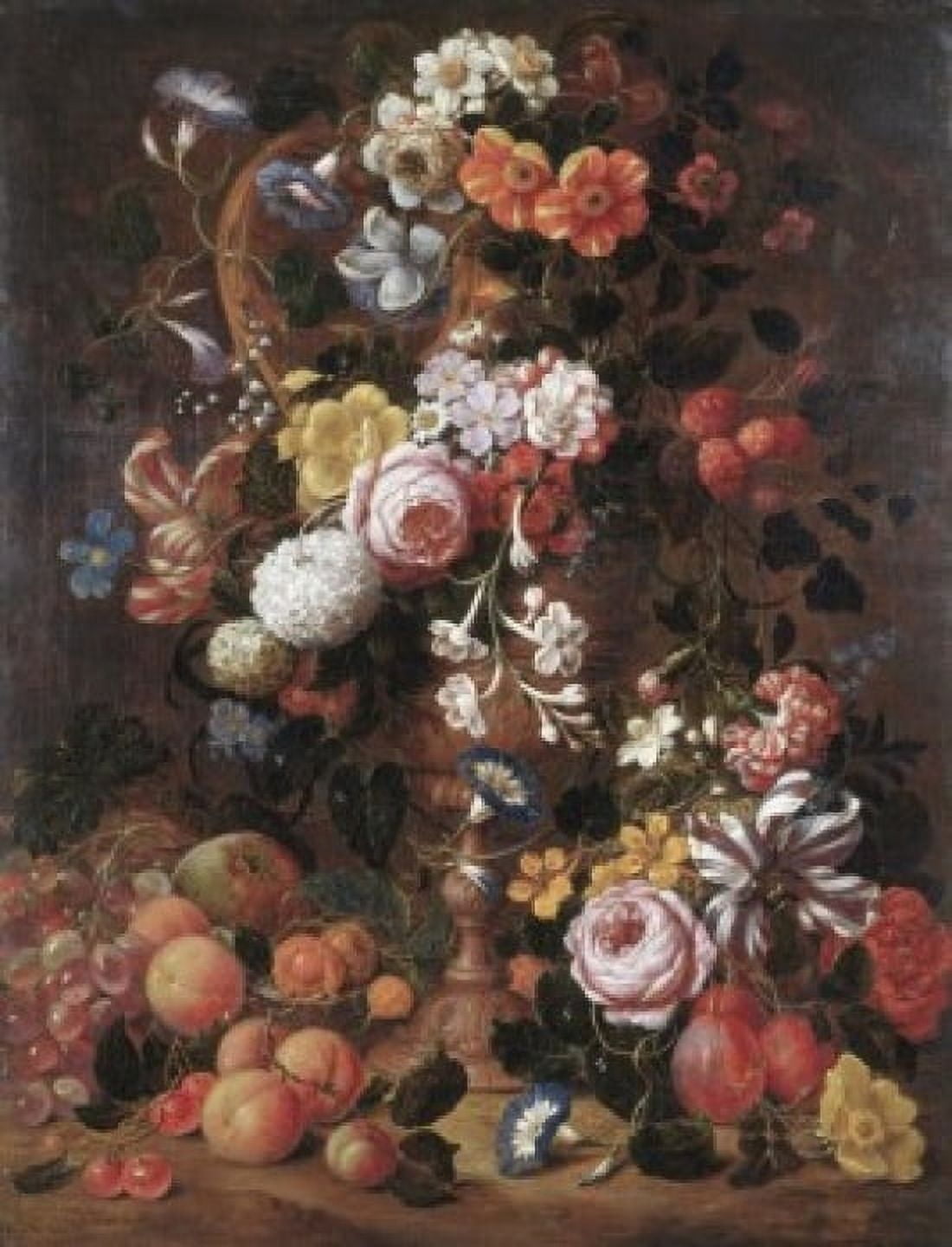 Roses Dahlias Convolvulus and Other Flowers Nicholas van Veerendael (1640-1691Dutch) Canvas Art - Nicolas van Veerendael (24 x 36)