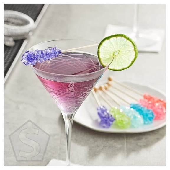 Roses Dryden and Palmer Assorted Unwrapped Rock Candy Swizzle Stick - 72/Pack