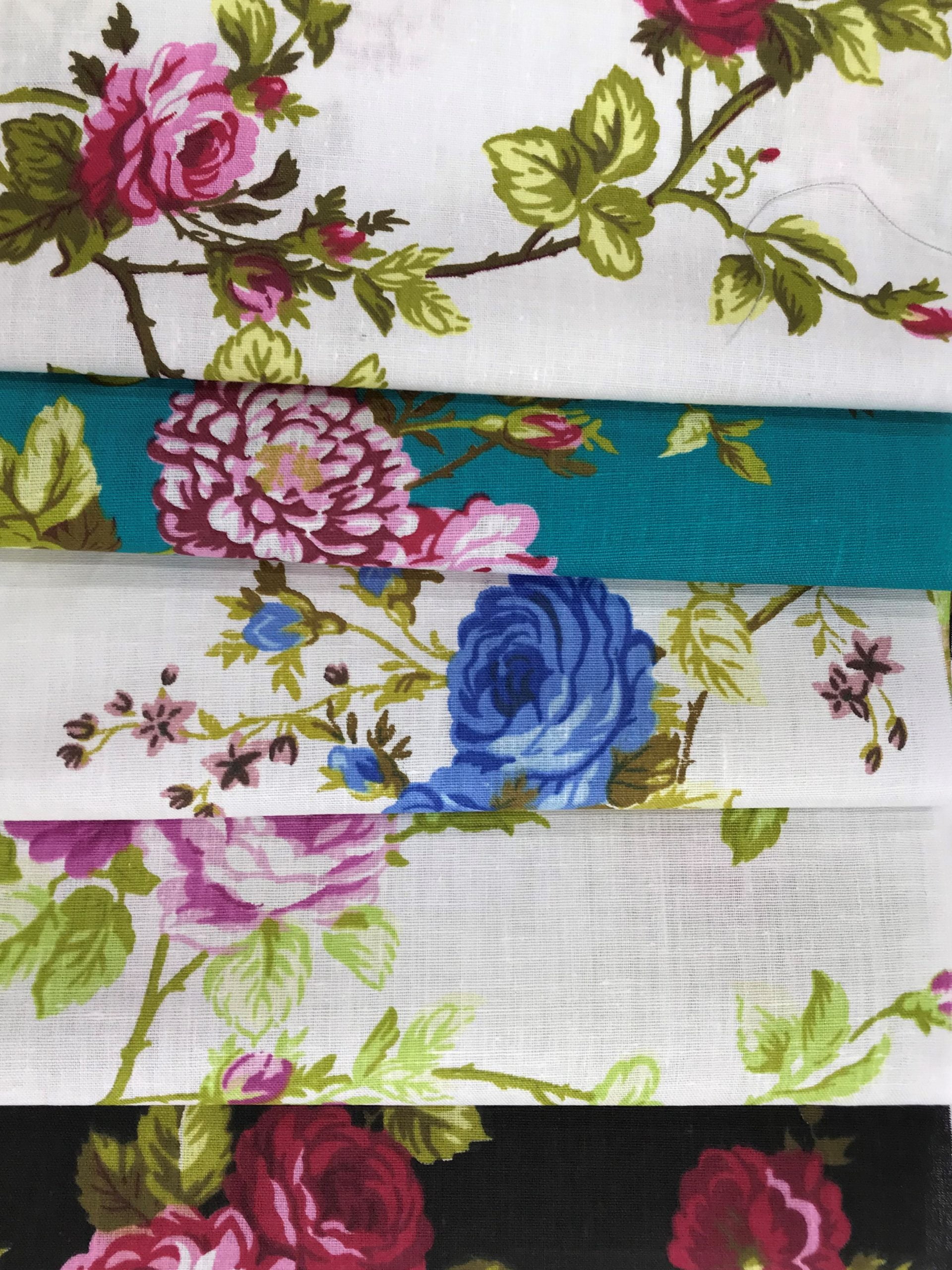 Roses Floral Broadcloth, Sells/price by the Yard from Sal Tex Fabrics, White/Red