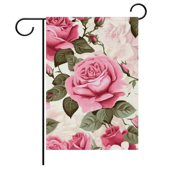 Roses Flower Garden Flag House Banner Double Sided Outdoor Yard Decoration 12" x 18"
